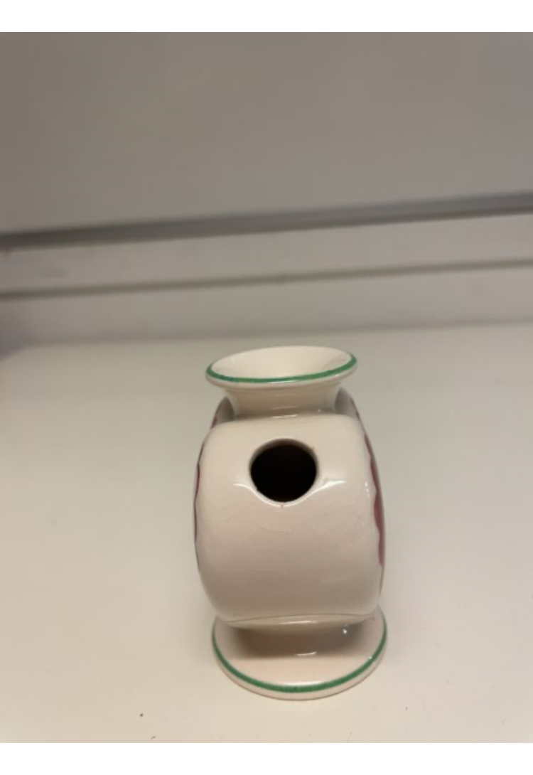 Aluminia hjertevase i mørk rød